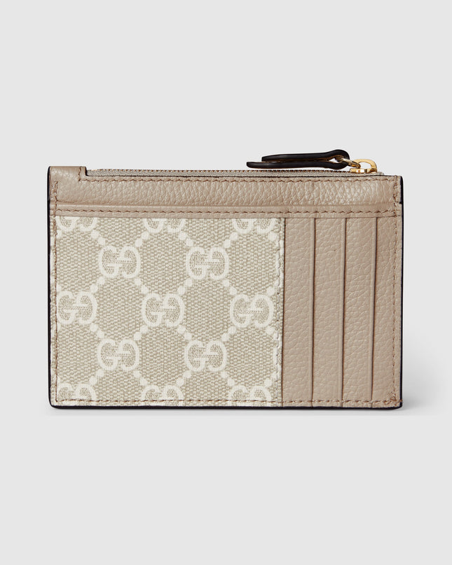 Gucci Marmont Beige Leather & Supreme Zip Key Pouch