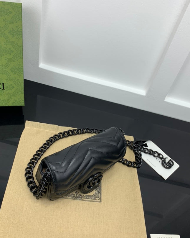 Gucci Marmont Belt Bag 699757 – Black Patent Leather with Black Hardware