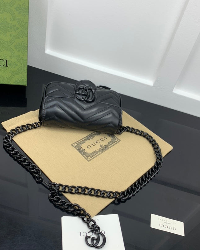 Gucci Marmont Belt Bag 699757 – Black Patent Leather with Black Hardware