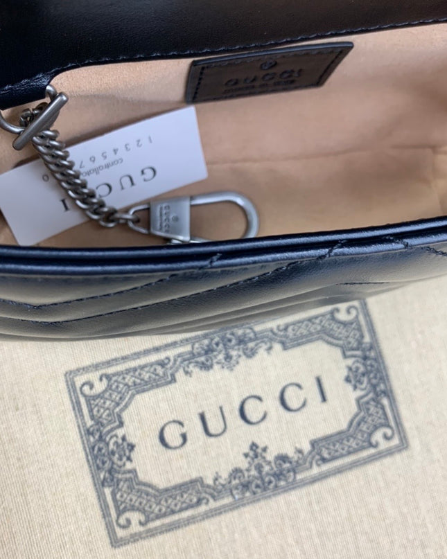 Gucci Marmont Belt Bag 699757 – Black Patent Leather with Black Hardware