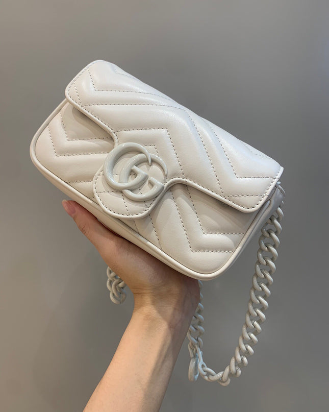 Gucci GG Marmont Mini Bag – White Matelassé Leather