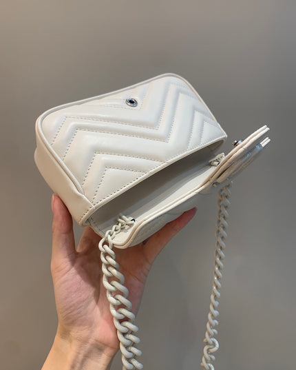 Gucci GG Marmont Mini Bag – White Matelassé Leather