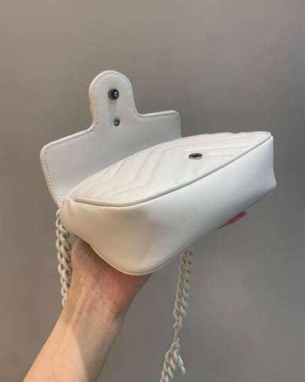 Gucci GG Marmont Mini Bag – White Matelassé Leather