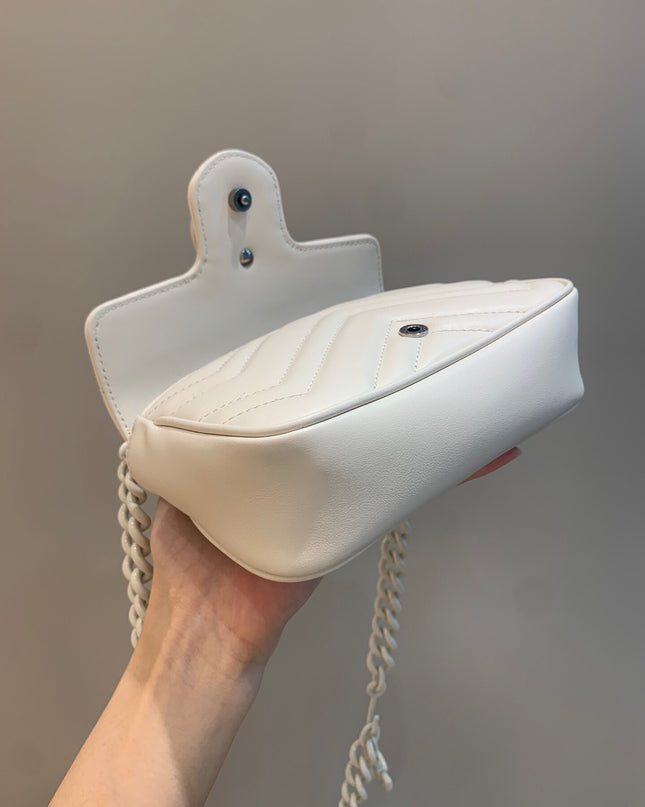 Gucci GG Marmont Mini Bag – White Matelassé Leather