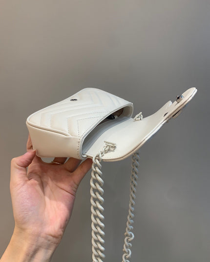 Gucci GG Marmont Mini Bag – White Matelassé Leather
