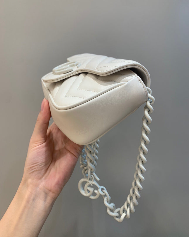 Gucci GG Marmont Mini Bag – White Matelassé Leather