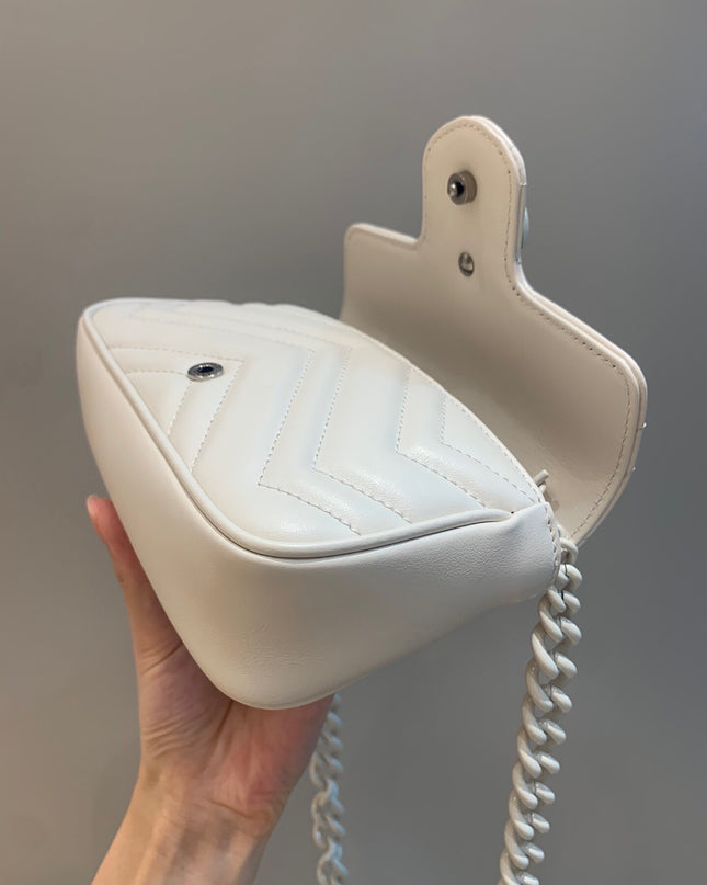Gucci GG Marmont Mini Bag – White Matelassé Leather