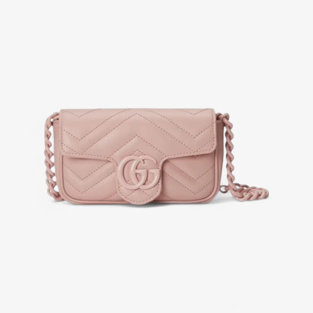 Gucci Marmont Belt Bag 699757 – Nude Rose Matelassé Leather with Chain Belt