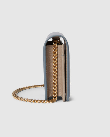 Gucci Marmont Bi-Color Leather Wallet on Chain