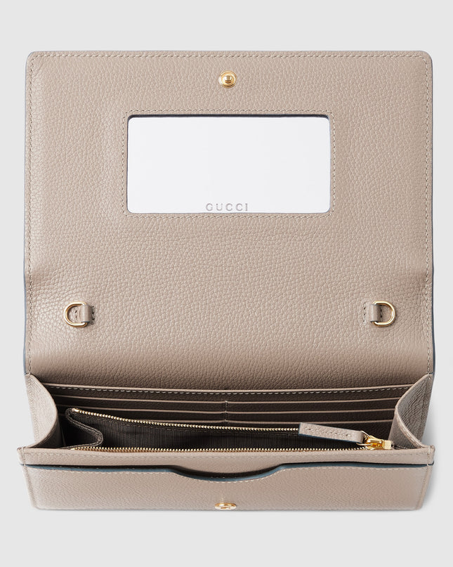 Gucci Marmont Bi-Color Leather Wallet on Chain