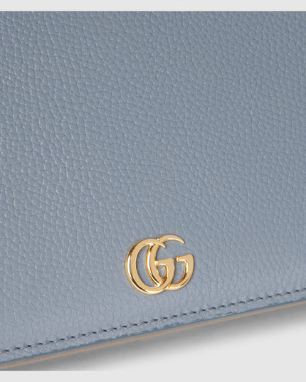 Gucci Marmont Bi-Color Leather Wallet on Chain