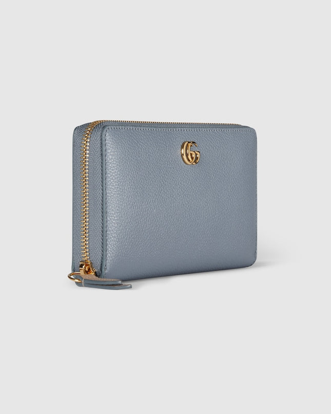 Gucci Marmont Bi-Color Leather Zip Around Wallet