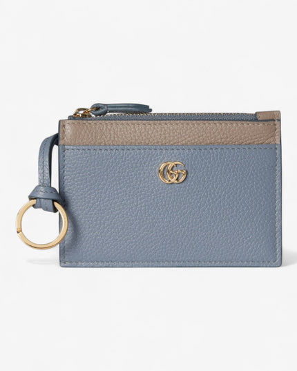 Gucci Marmont Bi-Color Leather Zip Key Pouch