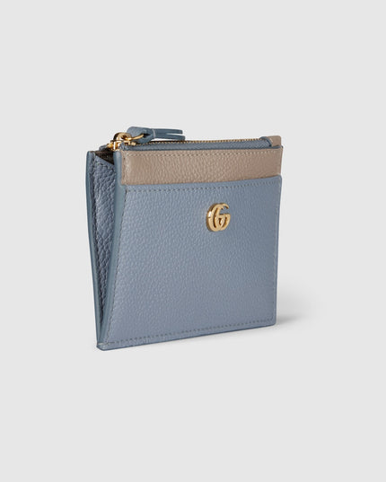 Gucci Marmont Bi-Color Leather Zip Key Pouch