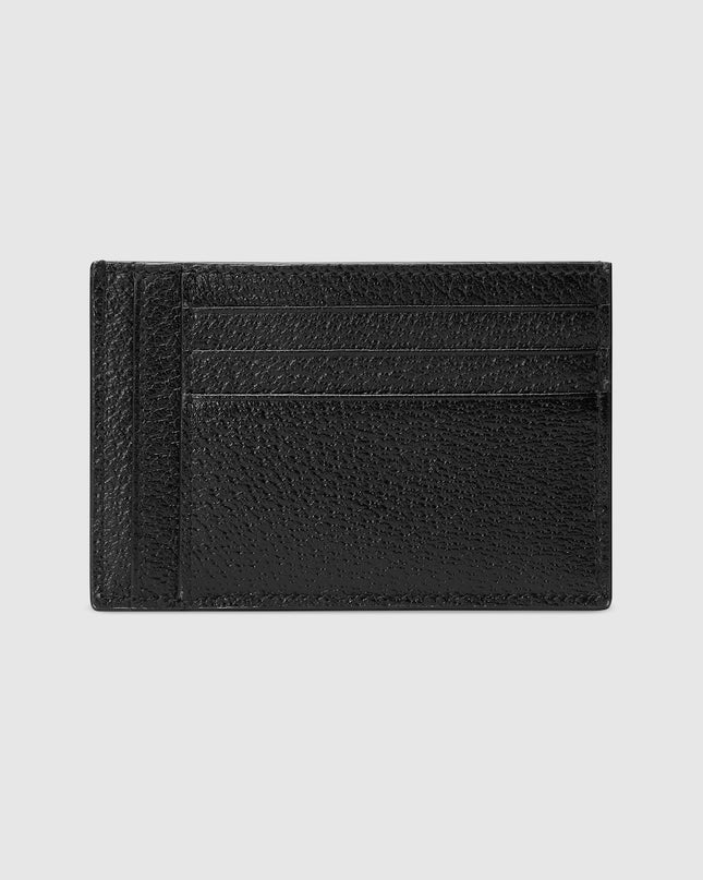 Gucci Marmont Black Leather Card Case with Tonal Resin Double