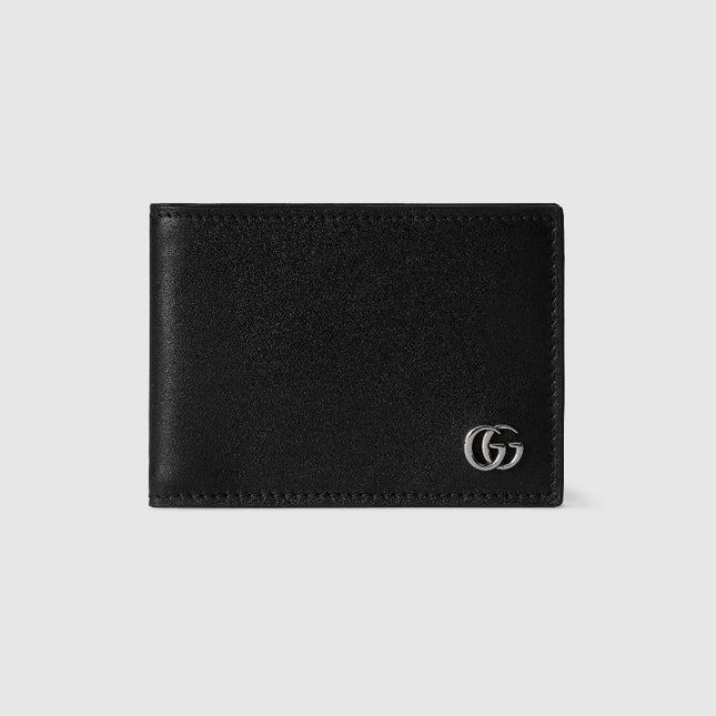 Gucci Marmont Black Leather Compact Bi-Fold Wallet