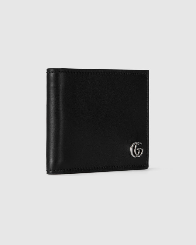 Gucci Marmont Black Leather Compact Bi-Fold Wallet