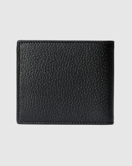 Gucci Marmont Double Black Leather Bi-Fold Wallet with Tonal Resin