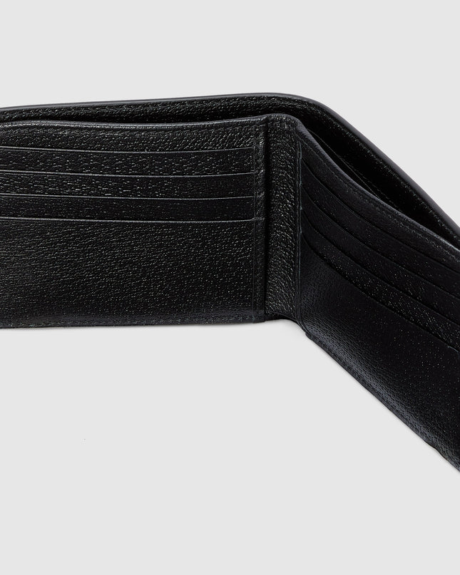 Gucci Marmont Double Black Leather Bi-Fold Wallet with Tonal Resin