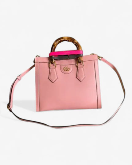 Gucci Marmont Leather Small Tote Bag with Bamboo Handles