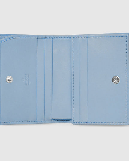 Gucci Marmont Light Blue Chevron Leather Wallet