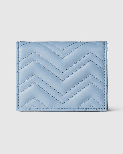 Gucci Marmont Light Blue Chevron Leather Wallet