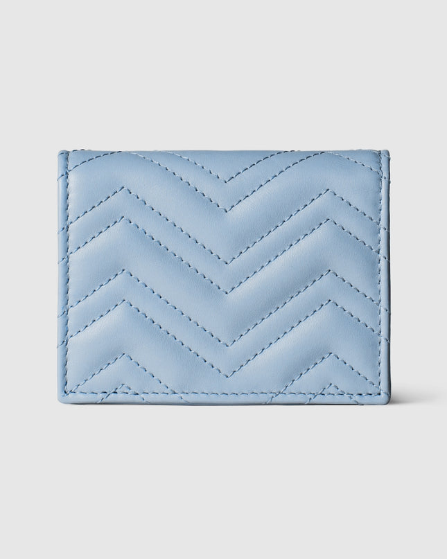 Gucci Marmont Light Blue Chevron Leather Wallet