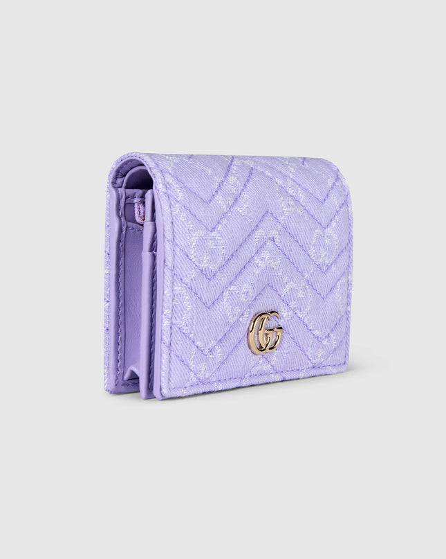 Gucci Marmont Lilac Chevron Denim Wallet