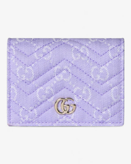 Gucci Marmont Lilac Chevron Denim Wallet