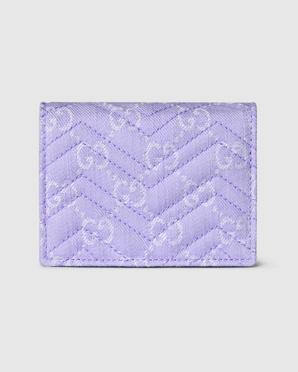 Gucci Marmont Lilac Chevron Denim Wallet
