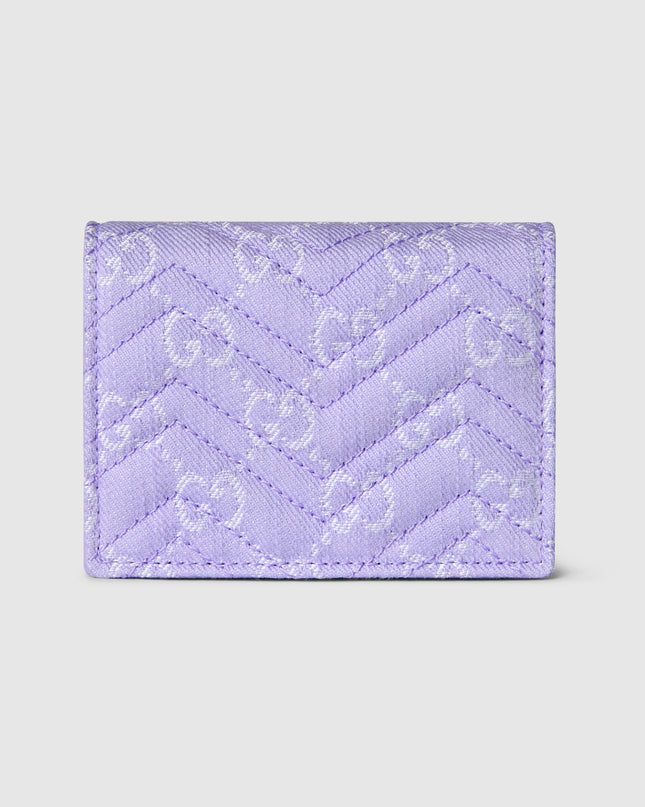Gucci Marmont Lilac Chevron Denim Wallet