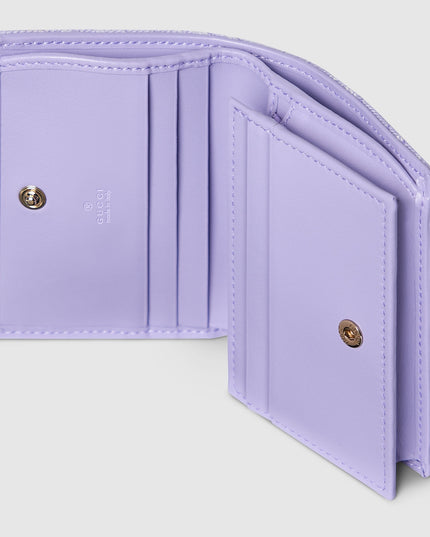 Gucci Marmont Lilac Chevron Denim Wallet