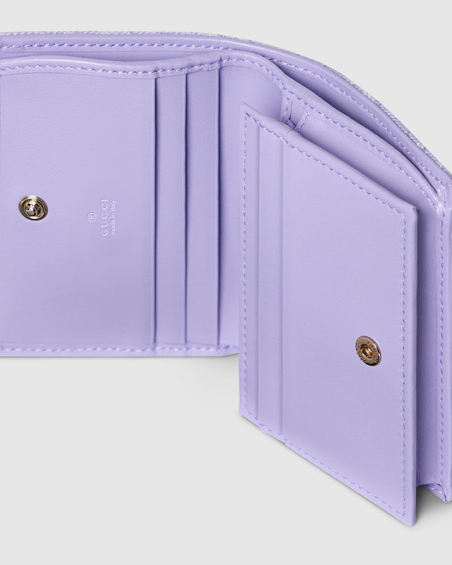 Gucci Marmont Lilac Chevron Denim Wallet
