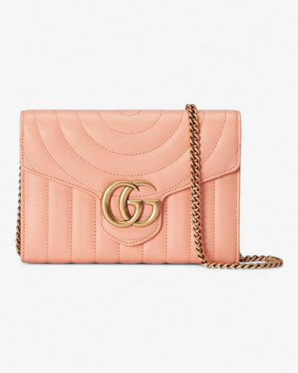 Gucci Marmont Matelassé Mini Bag 474575 – Pink Leather