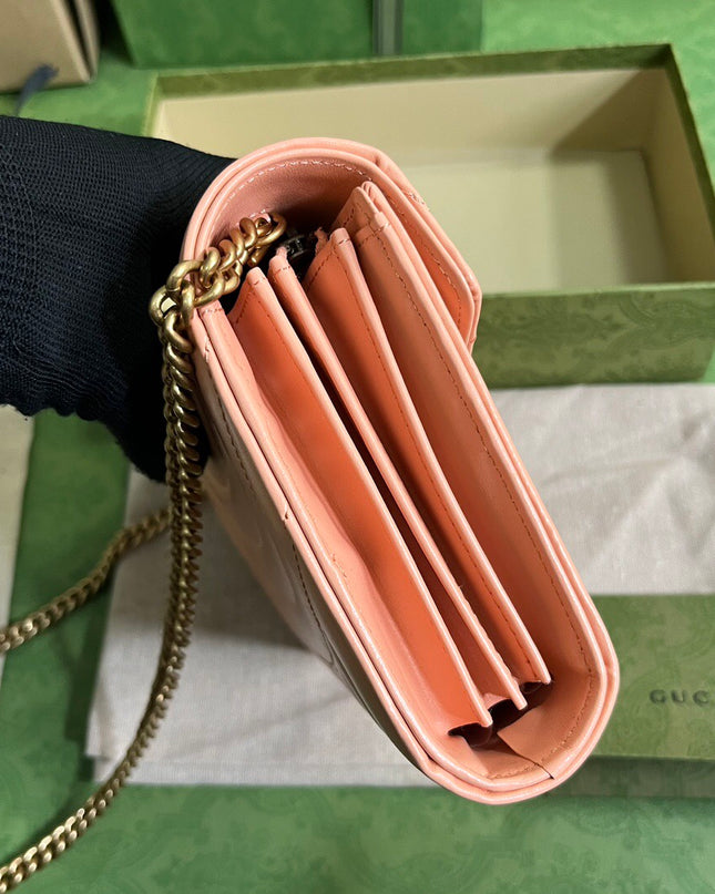 Gucci Marmont Matelassé Mini Bag 474575 – Pink Leather