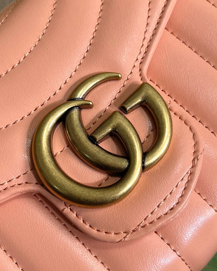 Gucci Marmont Matelassé Mini Bag 474575 – Pink Leather