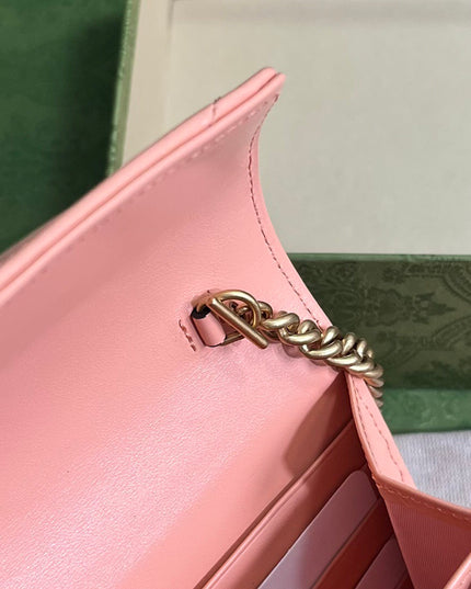 Gucci Marmont Matelassé Mini Bag 474575 – Pink Leather