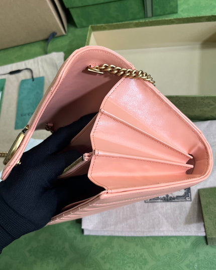 Gucci Marmont Matelassé Mini Bag 474575 – Pink Leather