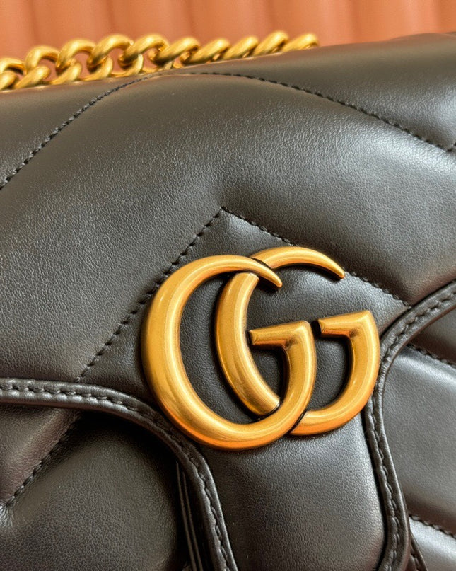 Gucci Marmont Mini Backpack 777253 – Black Matelassé Leather