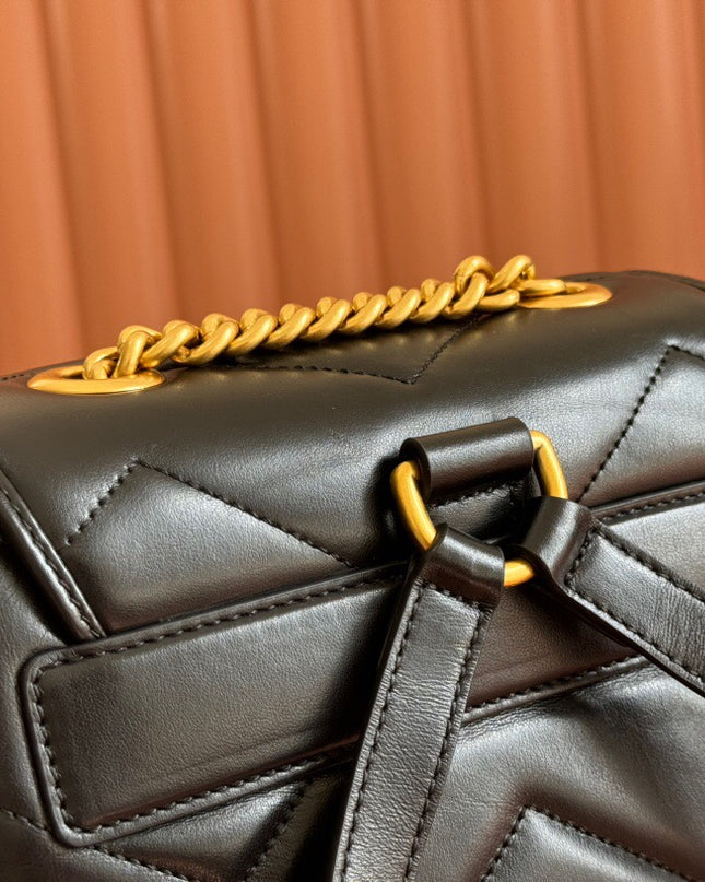 Gucci Marmont Mini Backpack 777253 – Black Matelassé Leather