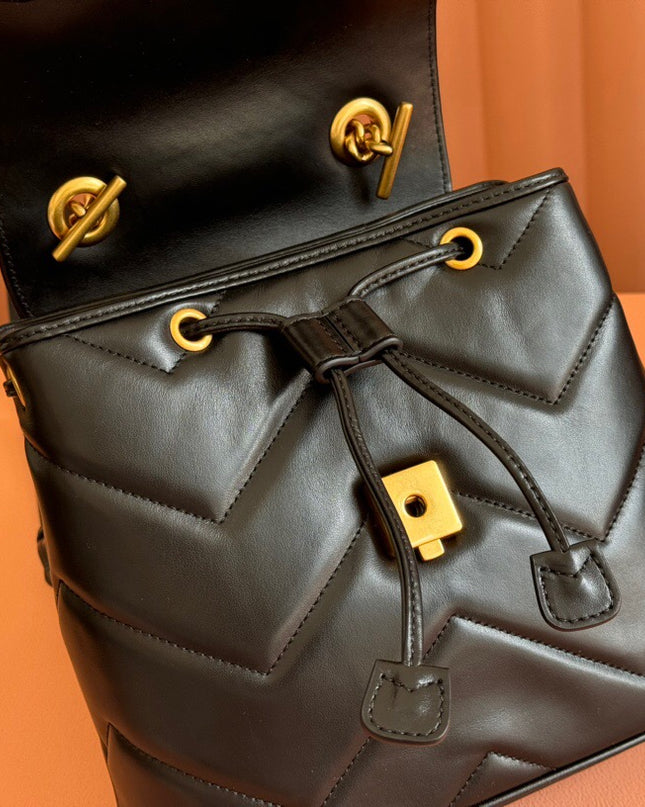 Gucci Marmont Mini Backpack 777253 – Black Matelassé Leather