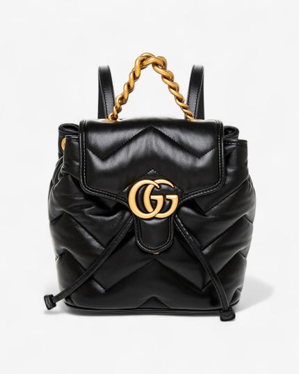 Gucci Marmont Mini Backpack 777253 – Black Matelassé Leather