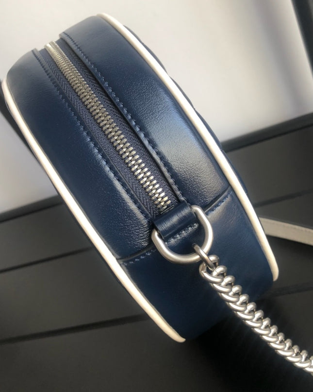 Gucci Marmont Mini Round Shoulder Bag 550154 Blue
