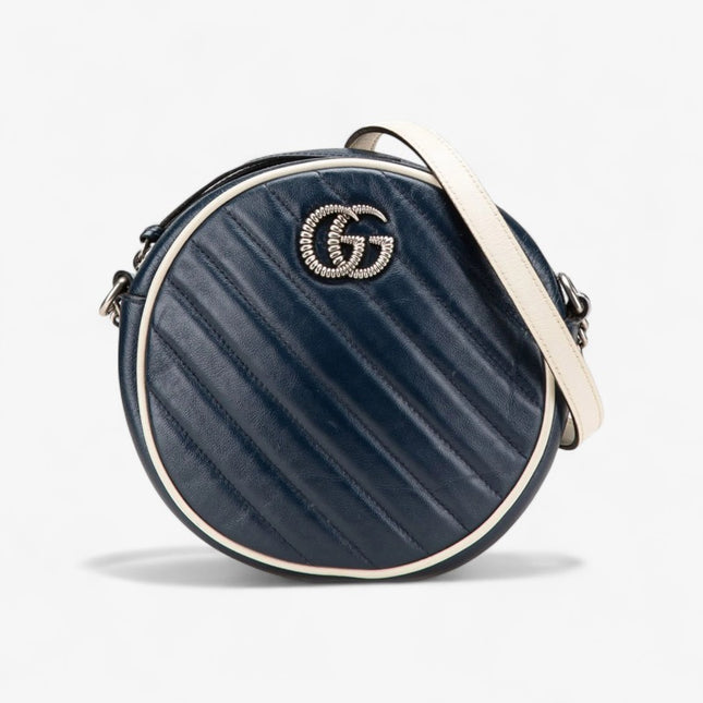 Gucci Marmont Mini Round Shoulder Bag 550154 Blue