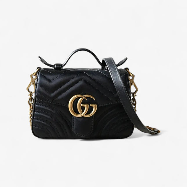 Gucci Marmont Mini Top Handle Bag 547260 Black