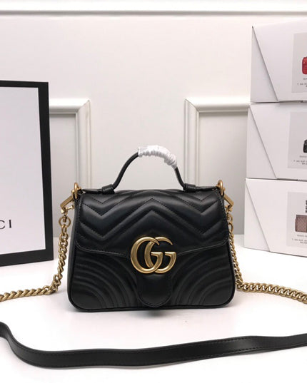 Gucci Marmont Mini Top Handle Bag 547260 Black