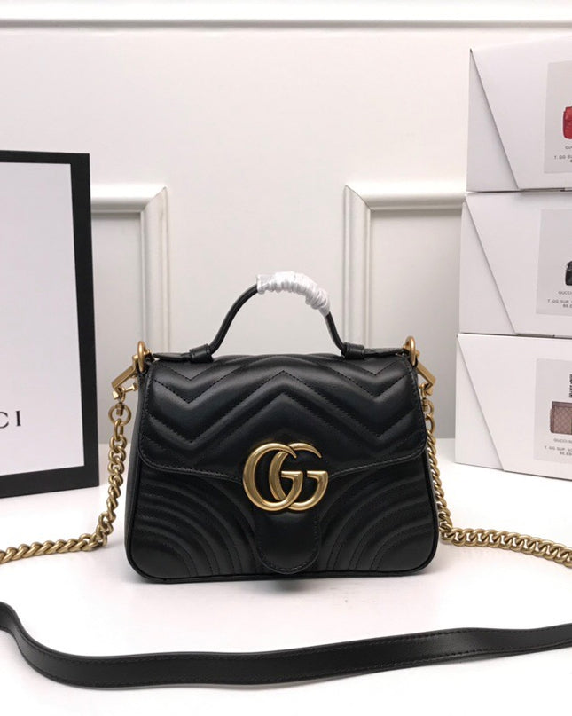Gucci Marmont Mini Top Handle Bag 547260 Black