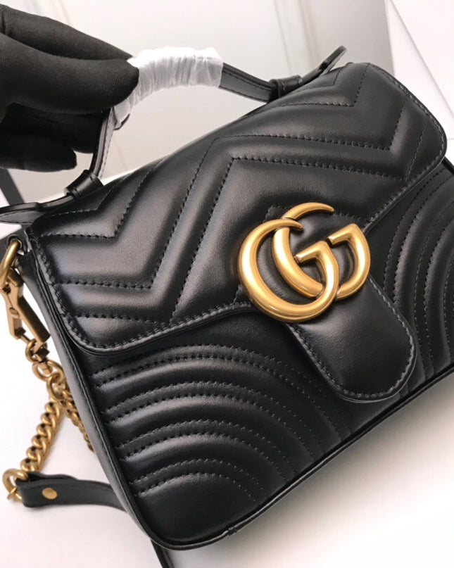 Gucci Marmont Mini Top Handle Bag 547260 Black