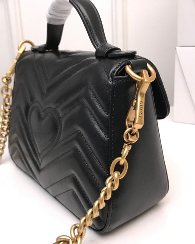 Gucci Marmont Mini Top Handle Bag 547260 Black
