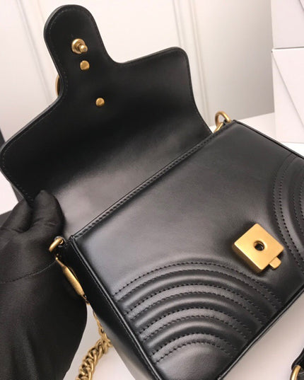 Gucci Marmont Mini Top Handle Bag 547260 Black